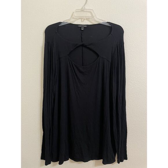 Lane Bryant, Black Ribbed Knit Blouse, Long Sleeve, Plus Size 22/24 - Picture 1 of 5